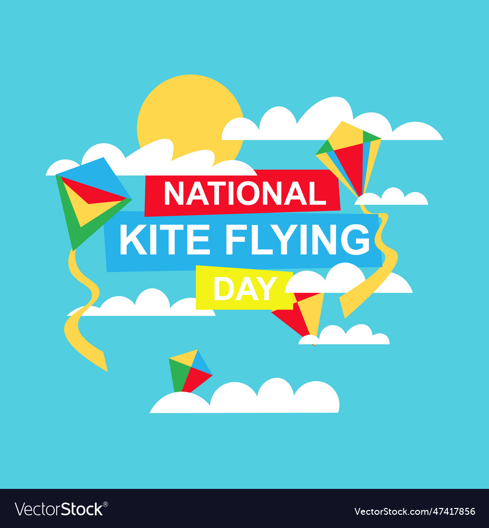 National kite flying day background Royalty Free Vector