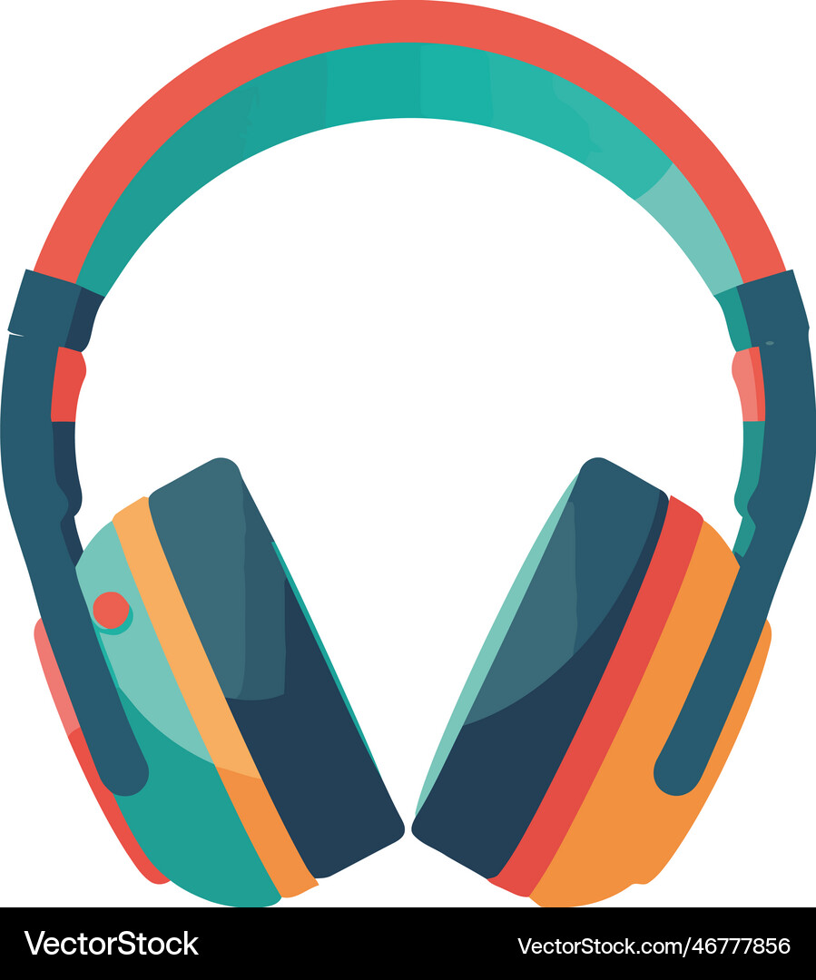 Project Audio Orange Orange headset audio device Royalty Free Vector Image