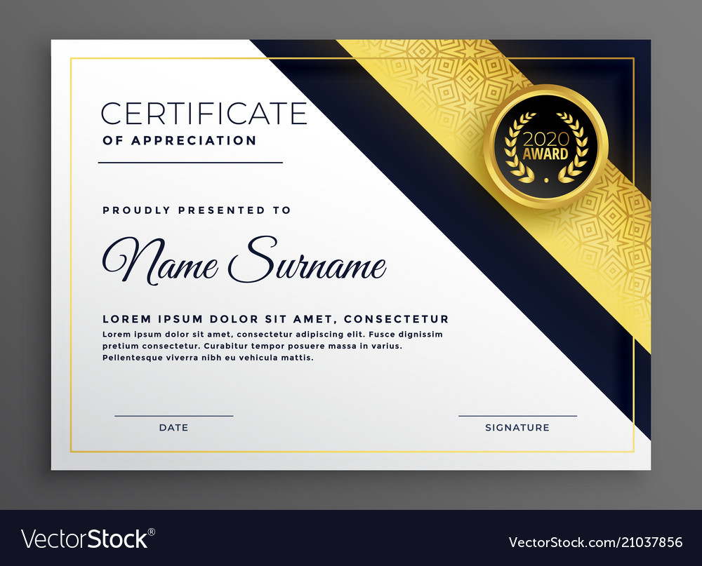 Premium diploma certificate of appreciate template