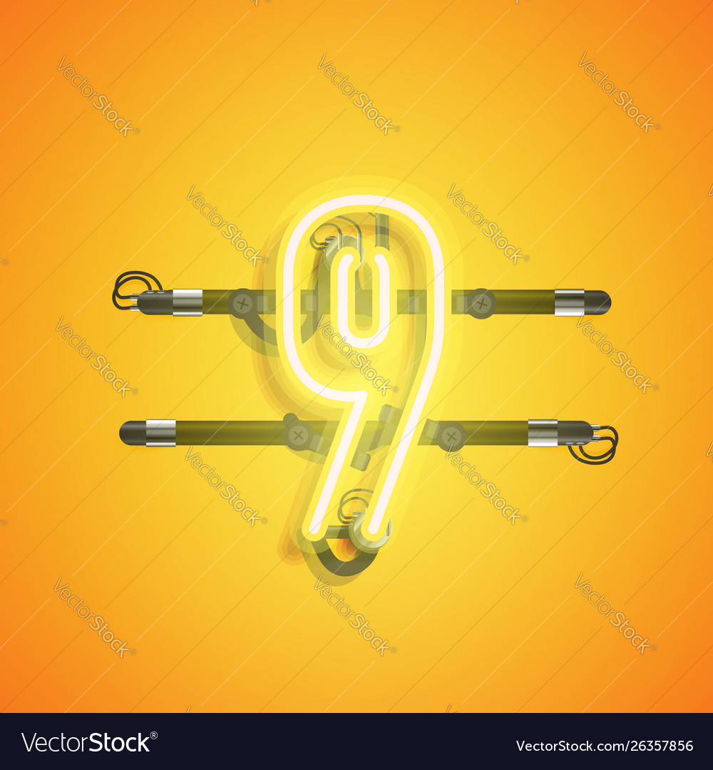 Realistic neon character with wires and console vector image Realistic neon character with wires and console