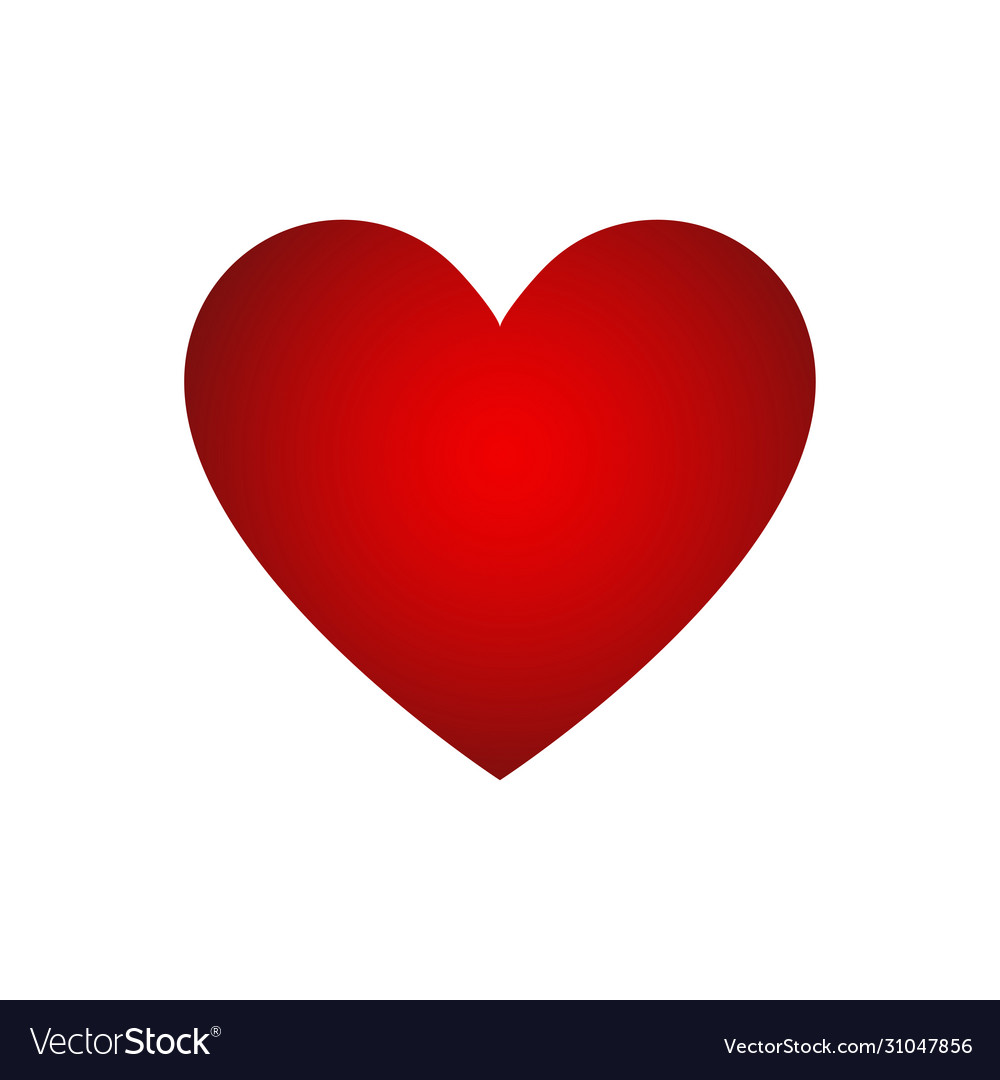 Red heart gradient isolated decorative element vector image Red heart gradient isolated decorative element