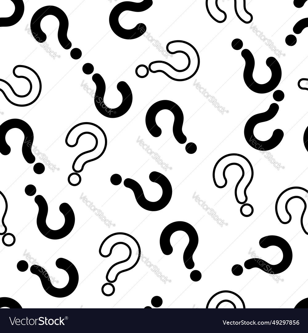 Seamless question mark pattern with transparent vector image Seamless question mark pattern with transparent