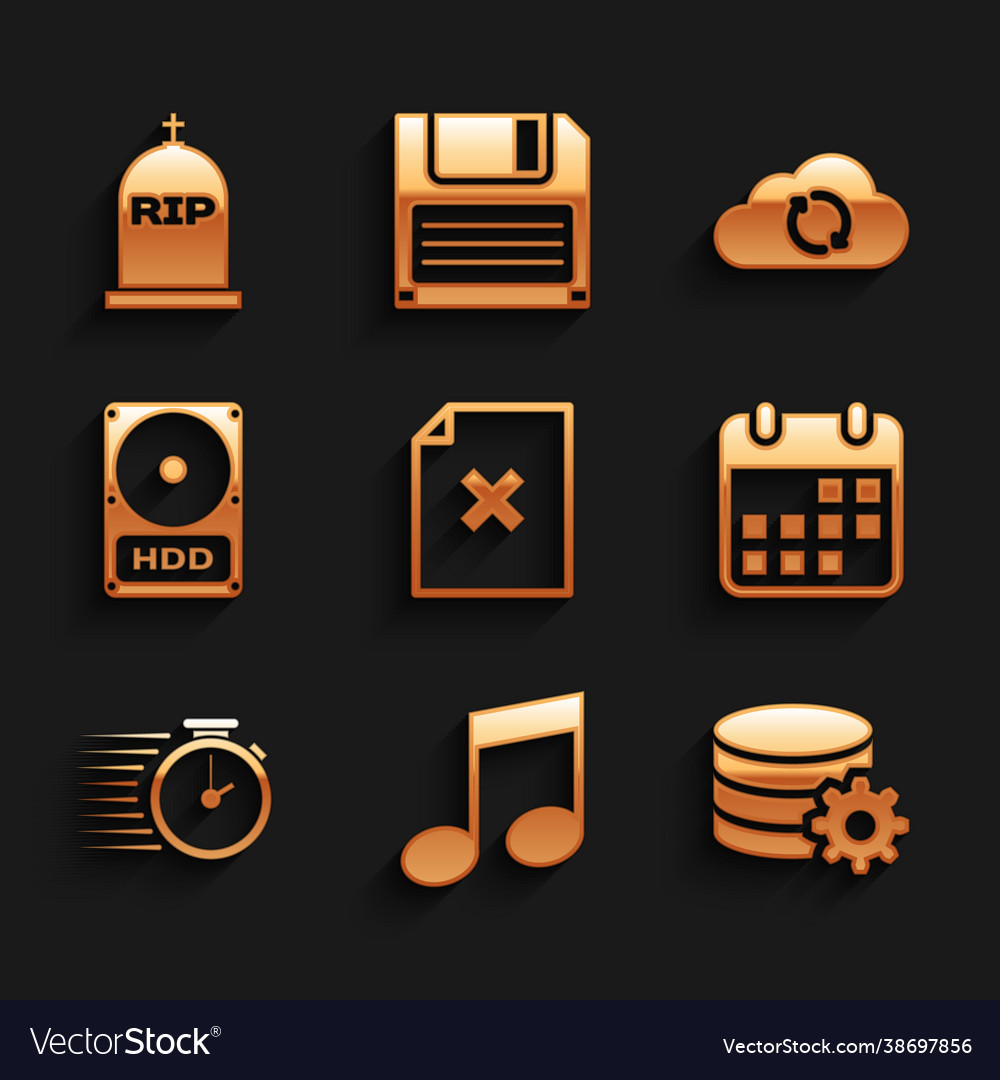 Set delete file document music note tone