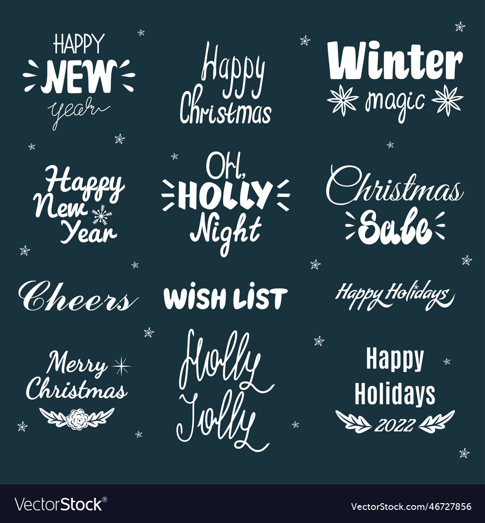 Set of christmas lettering to create a unique Vector Image