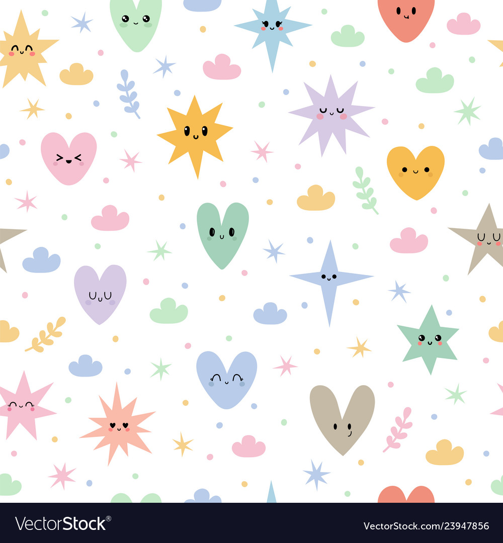 Stars & Hearts Seamless Pattern