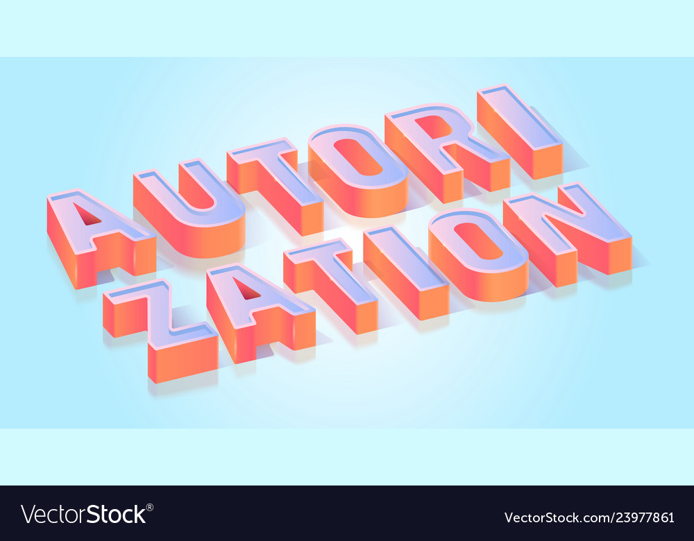 Authorization text title isometric template