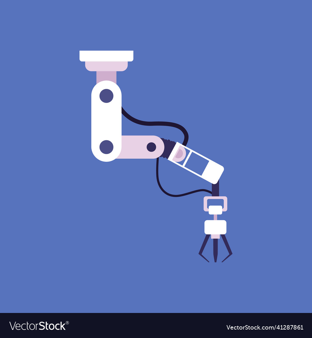 Automated robotic arm or mechanical hand flat Vector Image