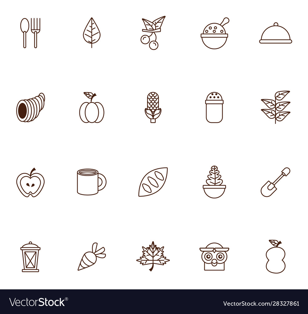 Bundle thanksgiving set icons