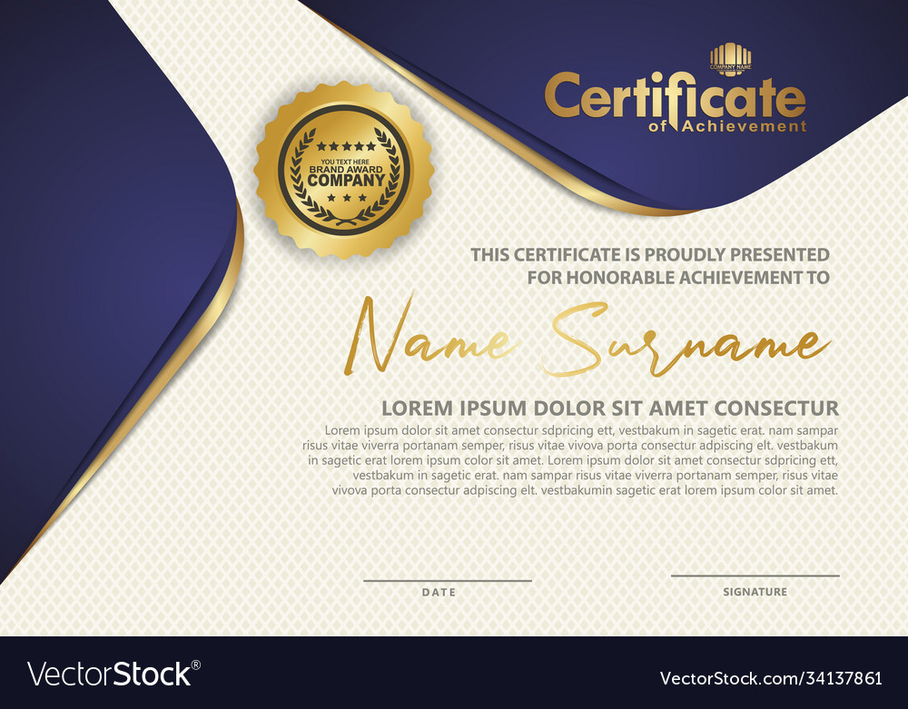 Certificate template with luxury and elegant Vector Image