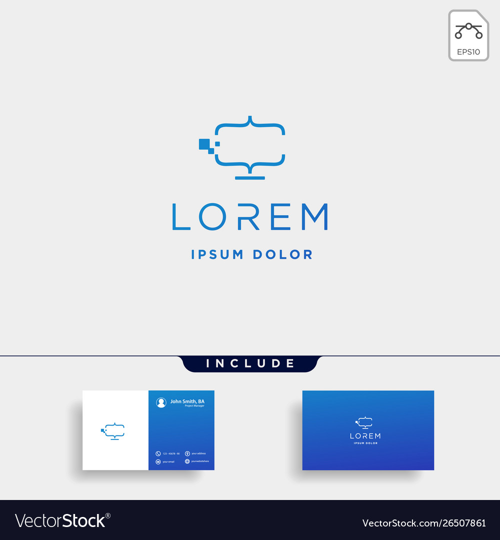 Coding digital logo design template lineart Vector Image Coding digital logo design template lineart