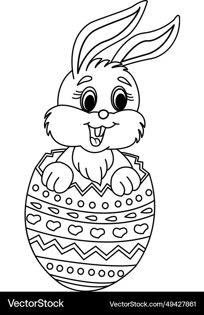 Cute Easter Bunny with Eggs Royalty Free Vector Image