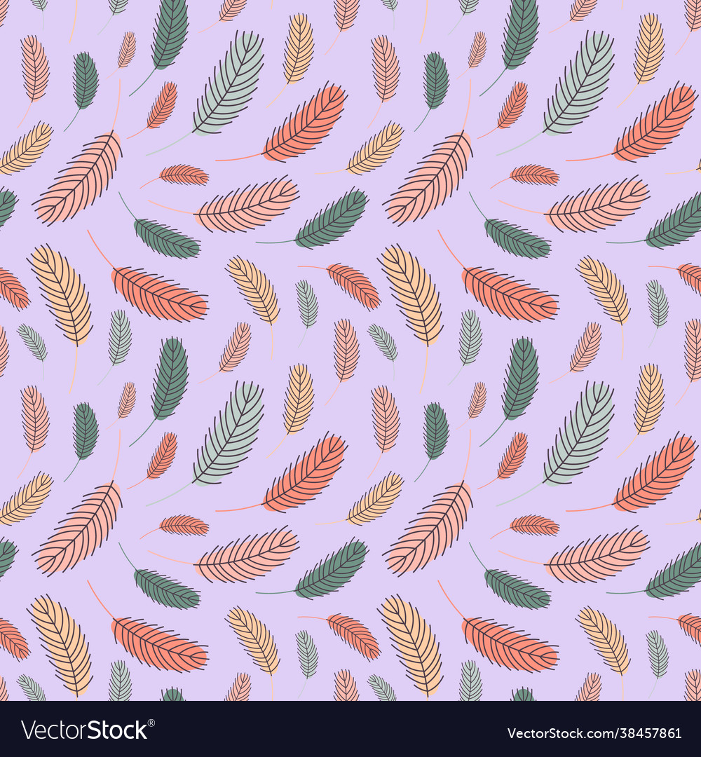 Feathers seamless pattern vector image Feathers seamless pattern
