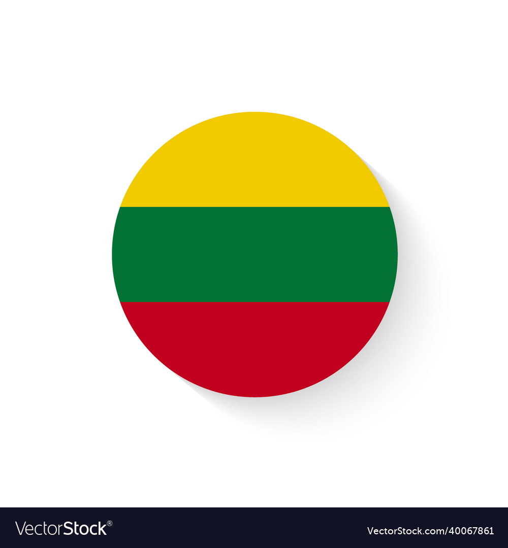 Flag of lithuania as round glossy icon button