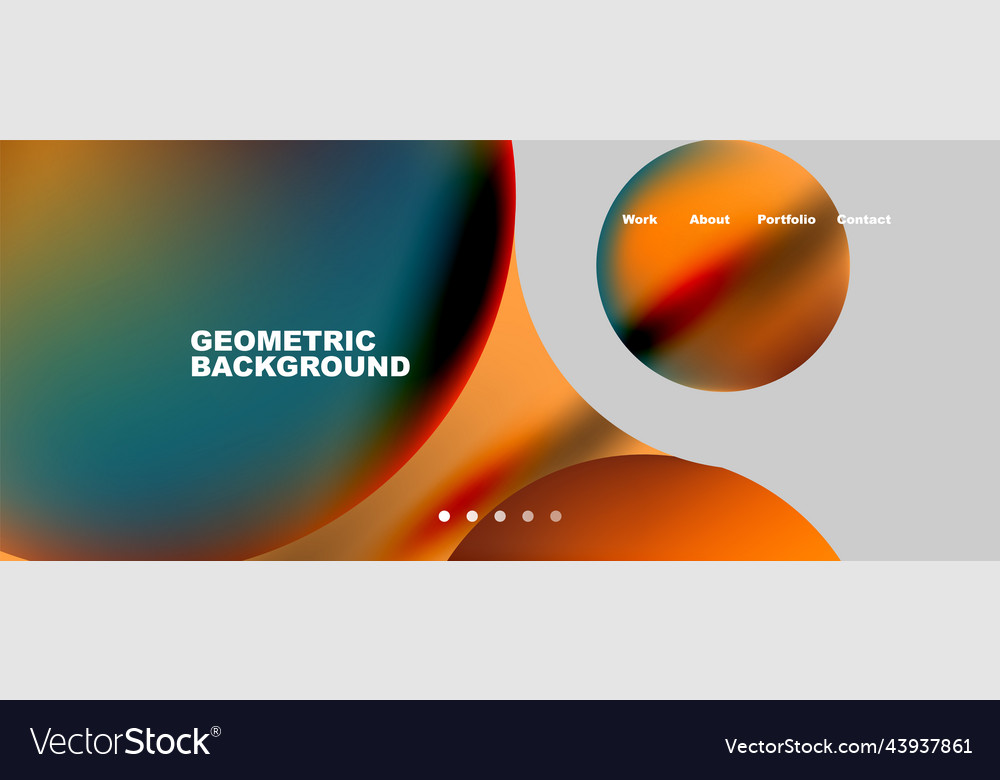 Flowing gradient colors and round elements