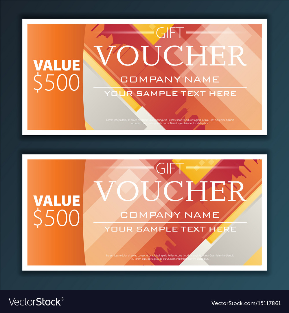 Gift voucher template with modern flat pattern Vector Image