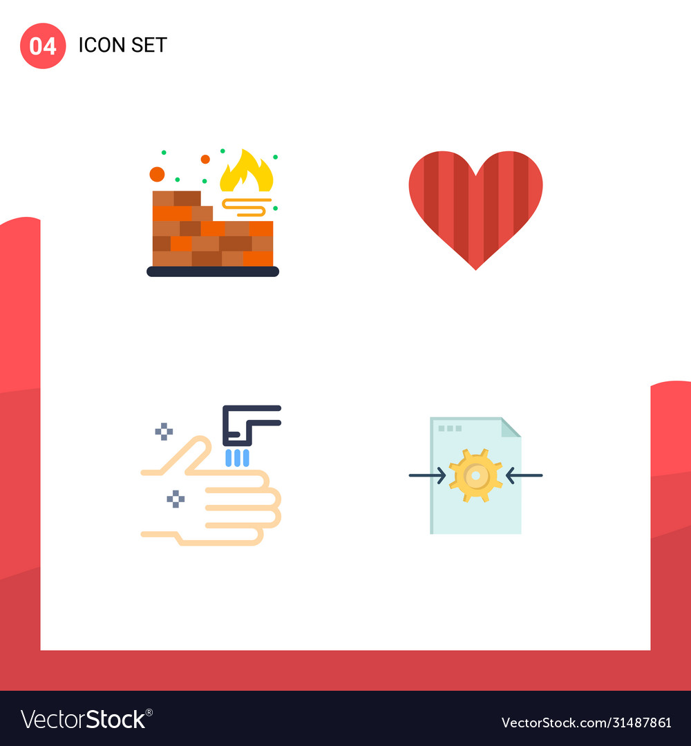 Group 4 modern flat icons set for database