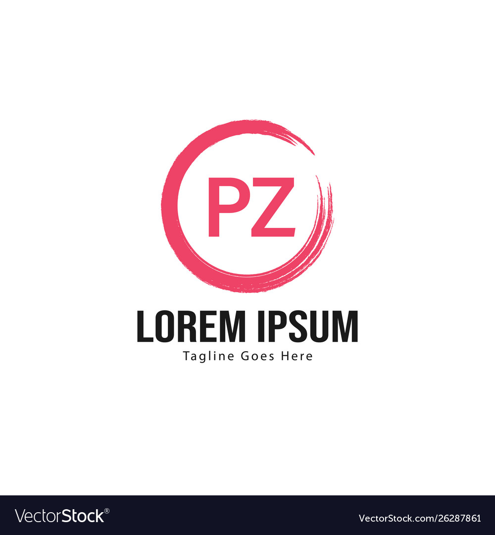 Initial pz logo template with modern frame