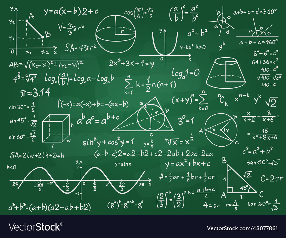 Math theory mathematics calculus on class Vector Image