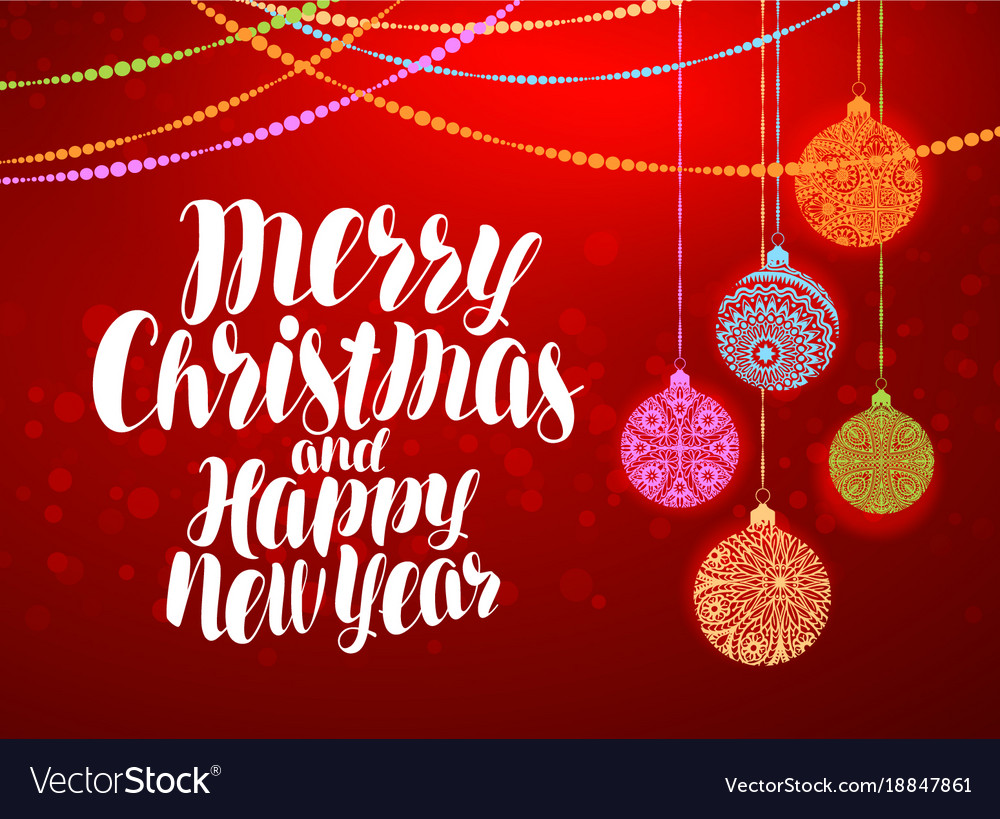 Merry christmas and happy new year decorative Vector Image