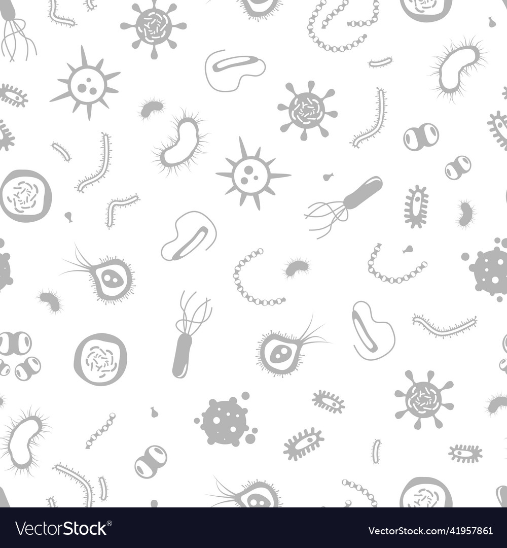 Microbes pattern bacteria and viruses biology Vector Image