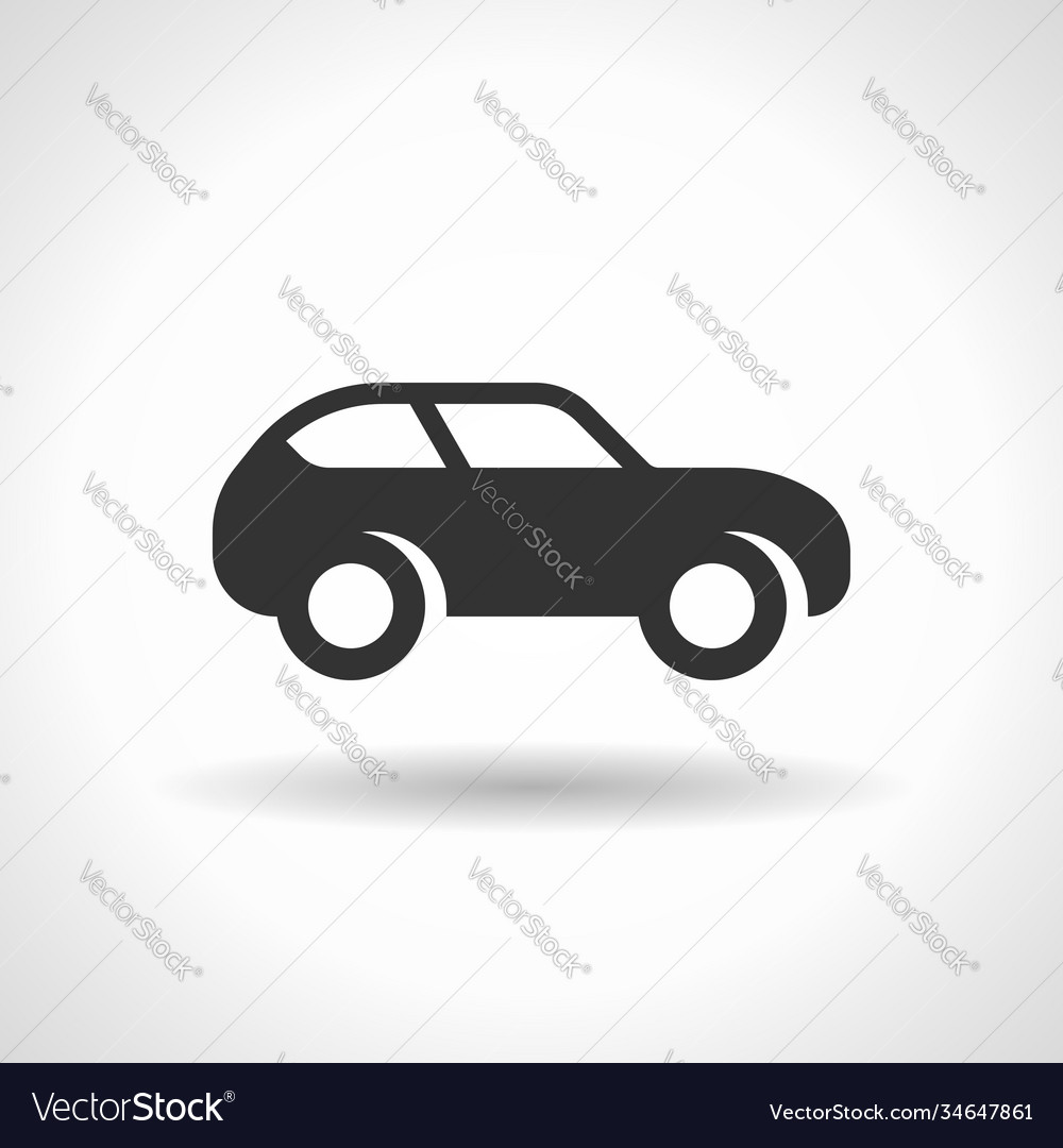 Monochromatic car icon with hovering effect