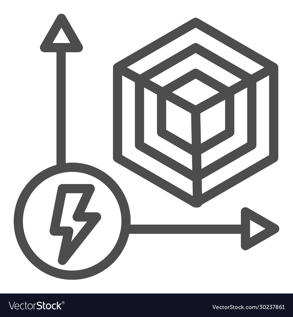 Power performance chart line icon energy graph vector image Power performance chart line icon energy graph