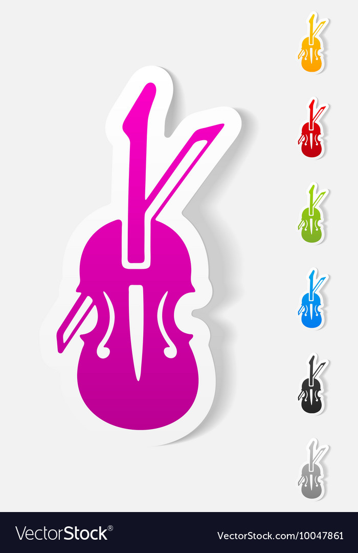 Realistic design element violin