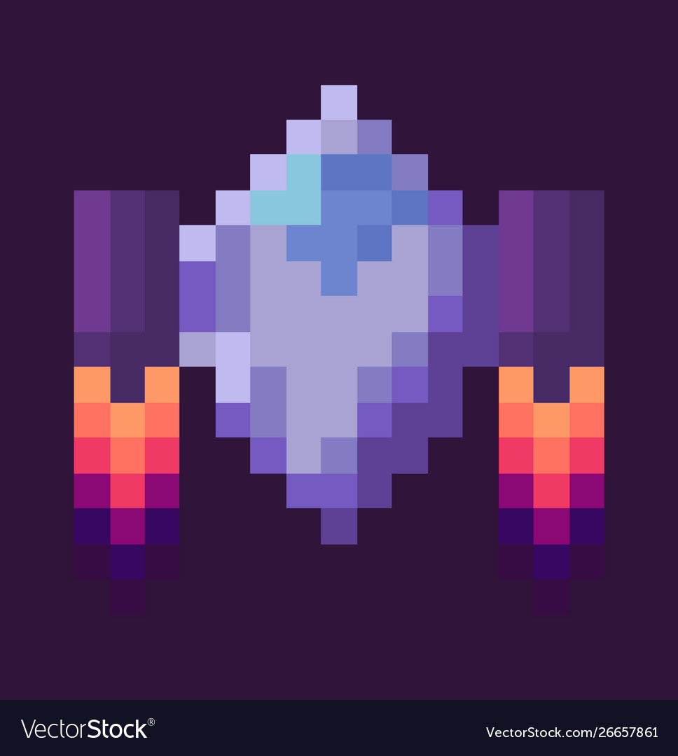 8 Bit Pixel Spaceship Png