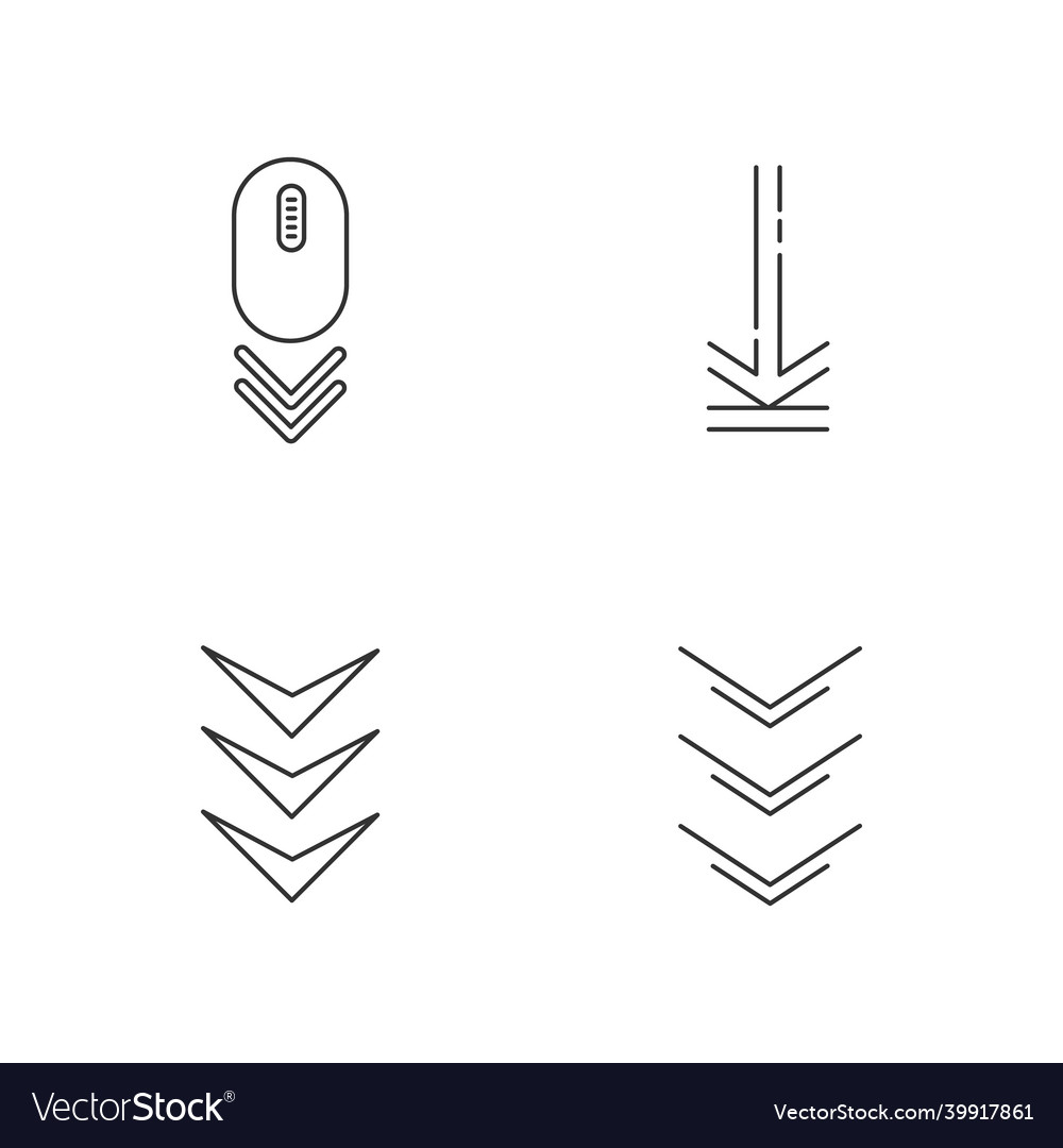 Scrolling down and uploading indicators pixel vector image Scrolling down and uploading indicators pixel