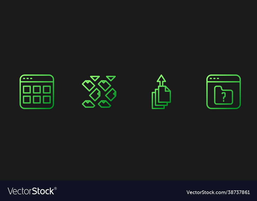 Set line data export browser files stream vector image Set line data export browser files stream