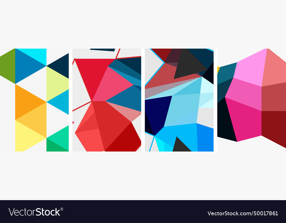 Set of triangle poster backgrounds