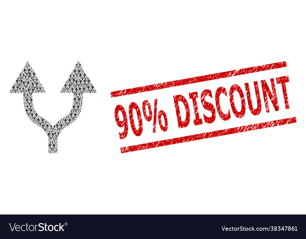 Split arrows up fractal composition vector image Split arrows up fractal composition