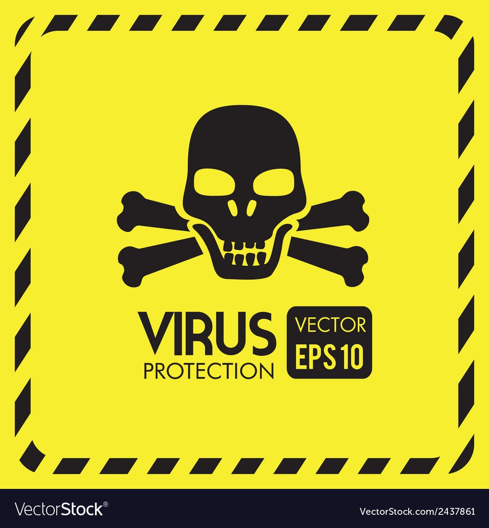 Virus design over yellow background Royalty Free Vector