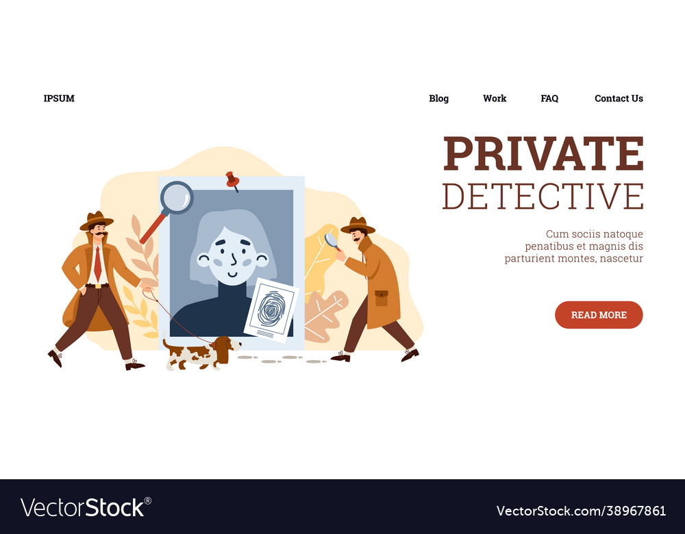 Web banner for advertise private detective agency Vector Image