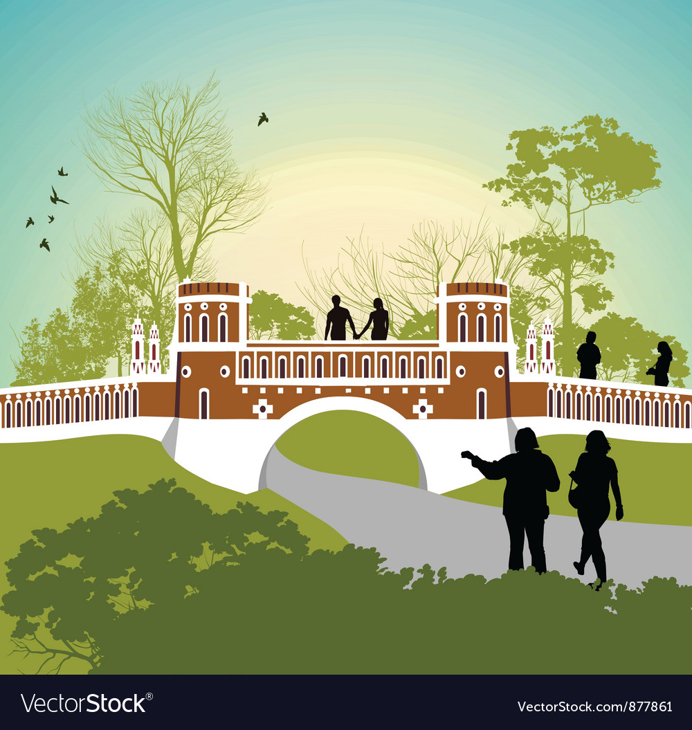 Women walk in the park