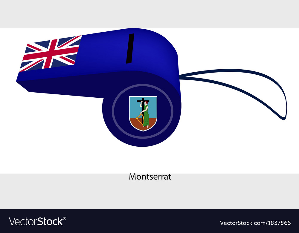 A beautiful blue whistle of montserrat flag