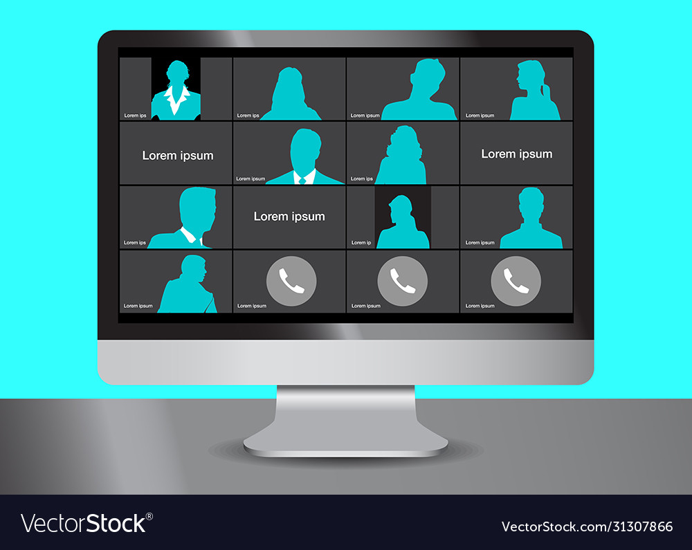 An online video conference background template Vector Image