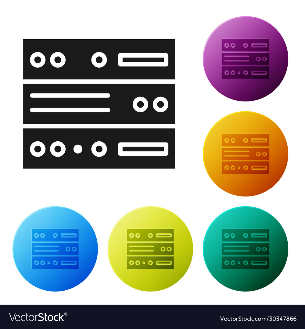 Black server data web hosting icon isolated vector image Black server data web hosting icon isolated