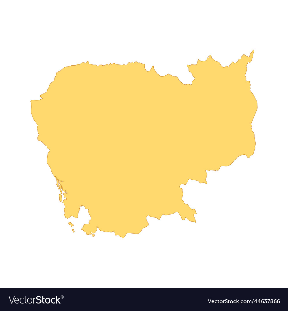 Cambodia map color line element border vector image Cambodia map color line element border