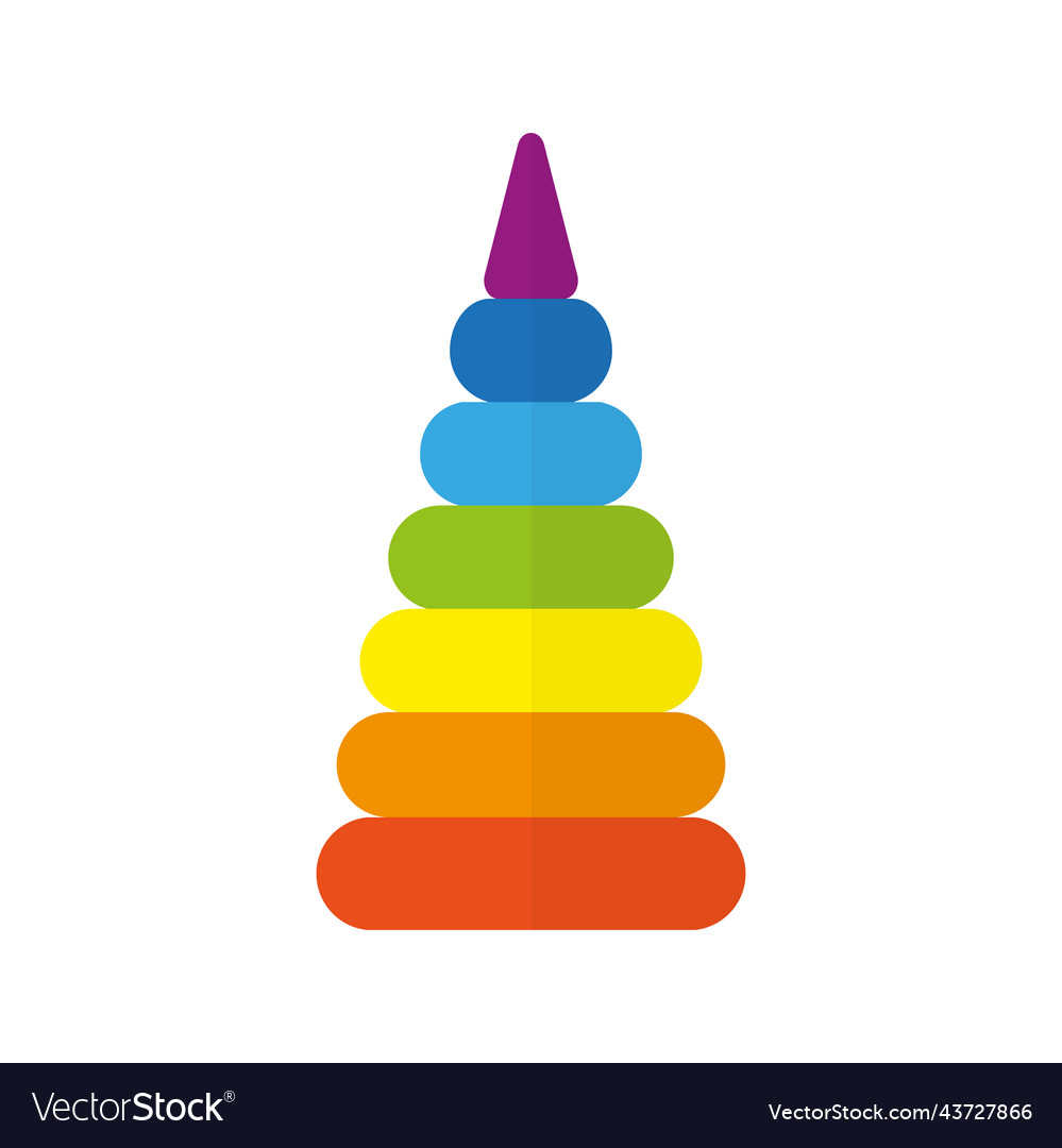 Children education toy pyramid preschool flat Vector Image