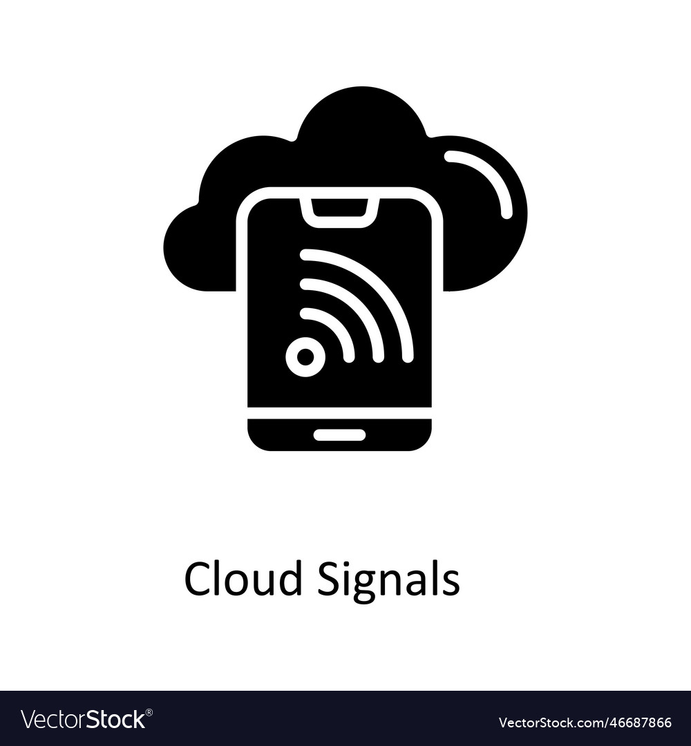 Cloud signals solid icons simple stock i