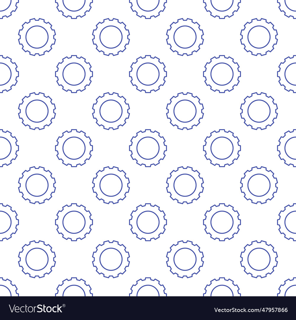 Cog wheel concept line simple seamless pattern vector image Cog wheel concept line simple seamless pattern