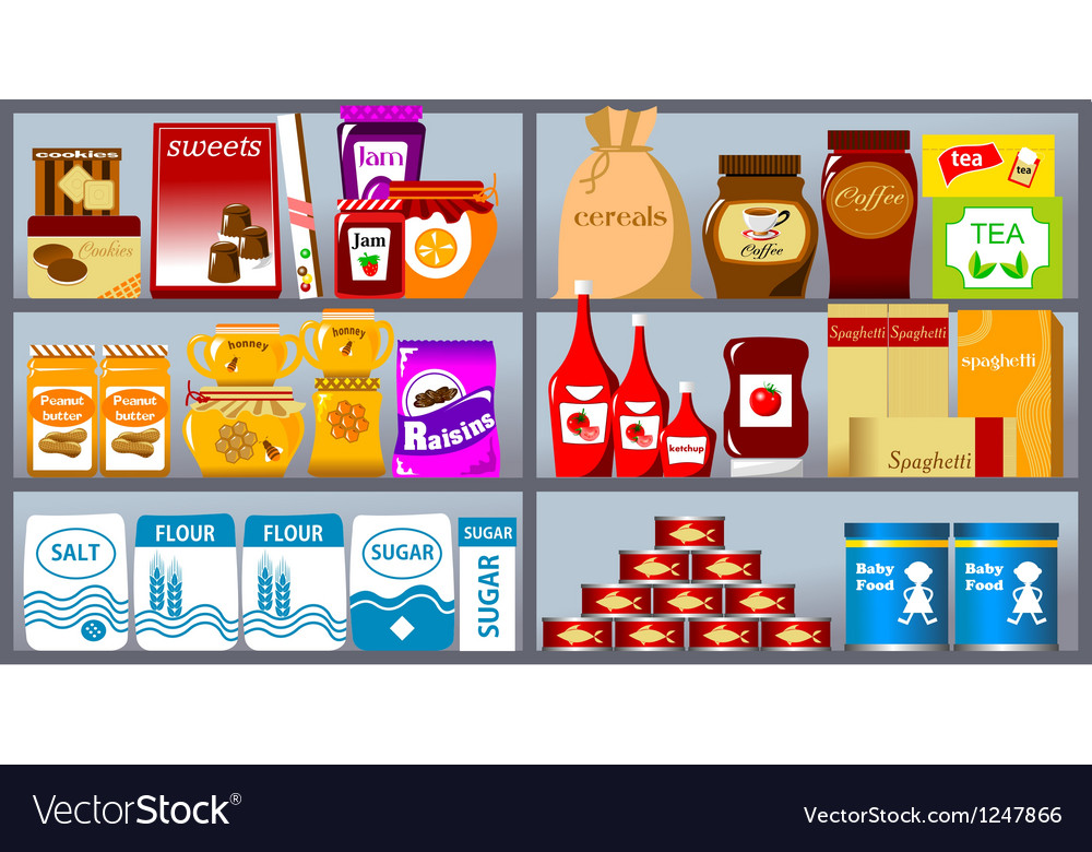 Collection of supermarket items Royalty Free Vector Image