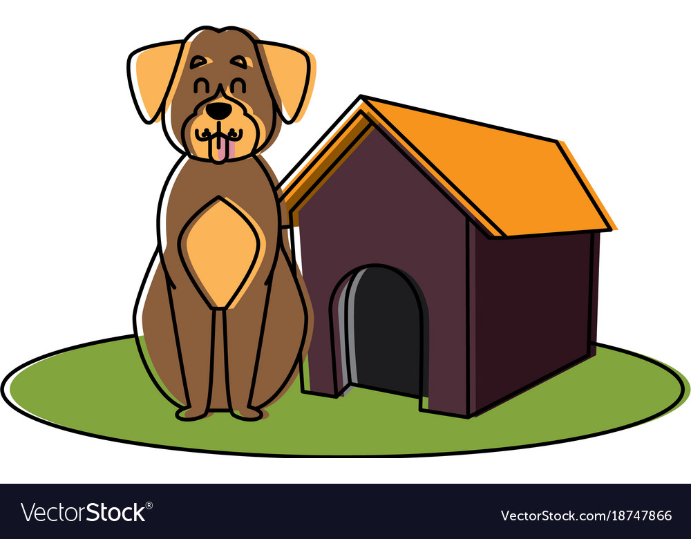 Dog house cartoon Royalty Free Vector Image - VectorStock