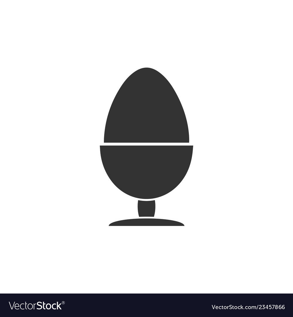 Egg on stand icon flat