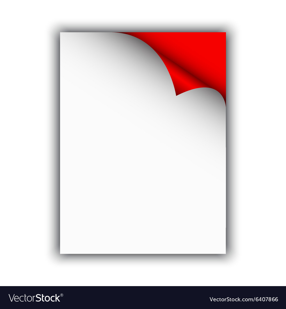 Empty paper sheet with curled edge