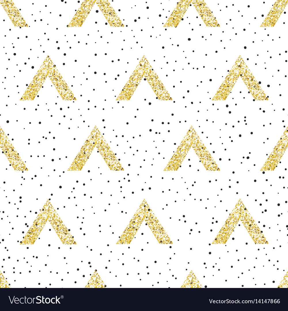 Gold geometric triangle with dots background