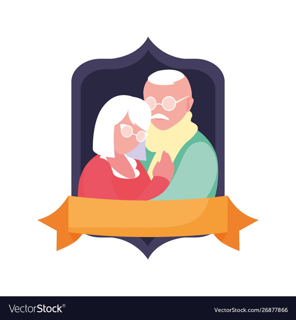 Happy grandparents day flat design Royalty Free Vector Image