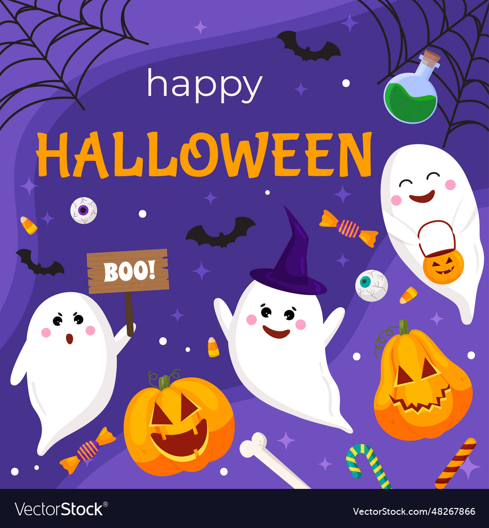 Happy halloween banner template holidays Vector Image Happy halloween banner template holidays