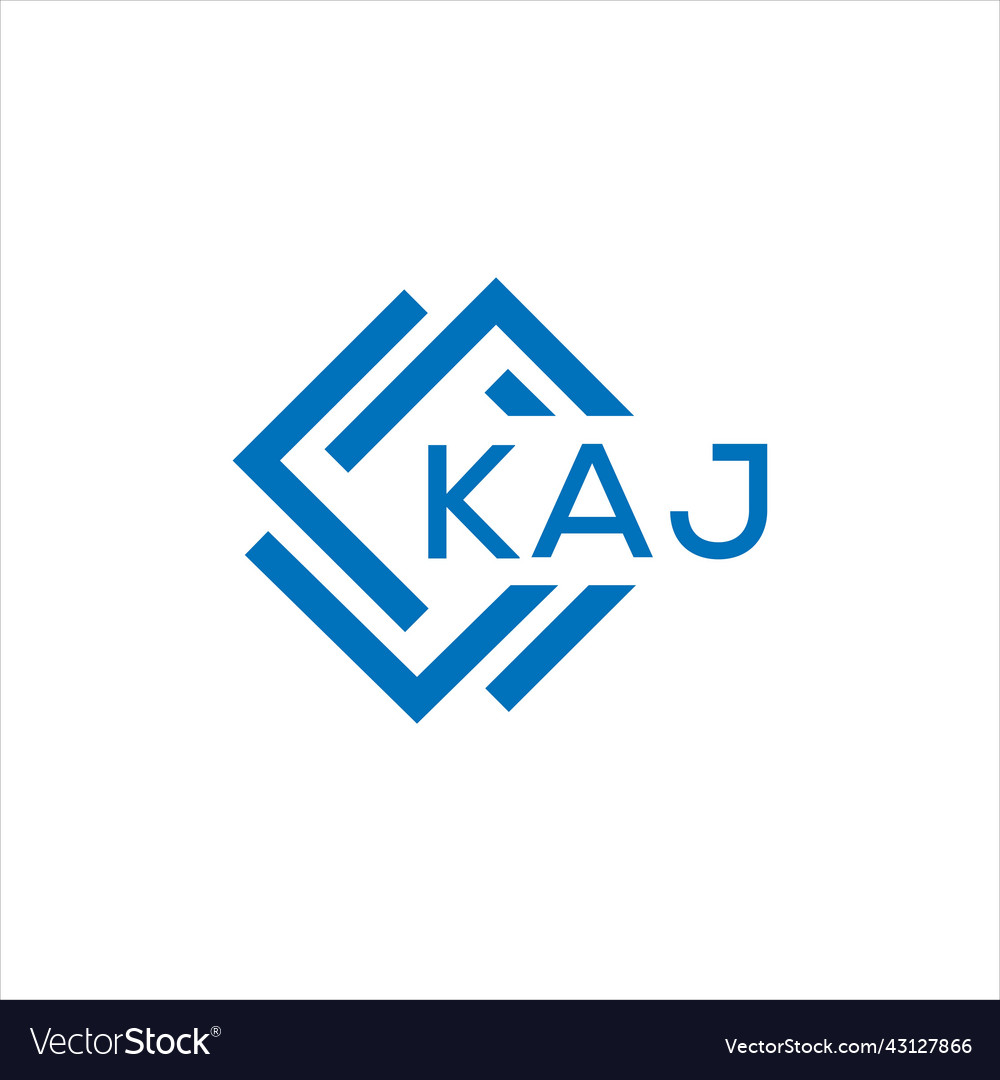 Kaj letter logo design on white background